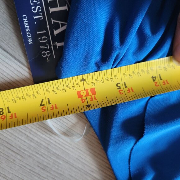 Chaps Blue Sleeveless Ruffle V-Neck Dress  NWT - Picture 10 of 10